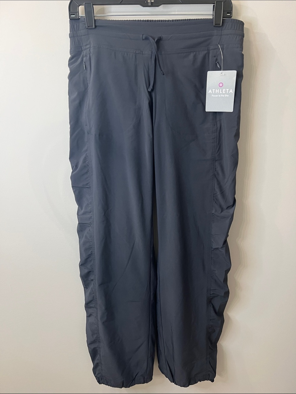 Athleta Lined La Viva Gray Pants with Drawstring